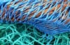 closeup on colorful fishing nets
