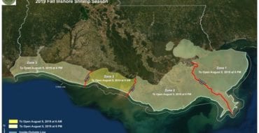 LDWF map of fall inshore shrimp opening areas