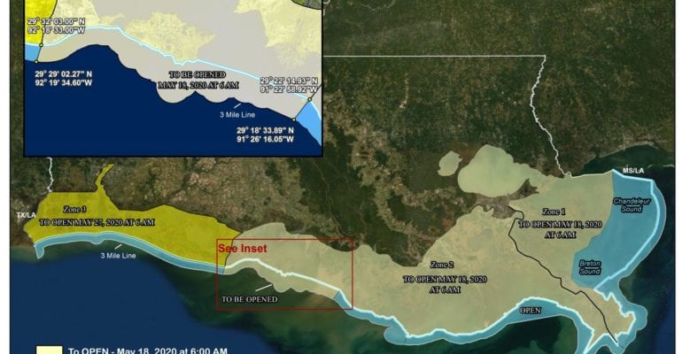 LDWF map of spring opening inshore season