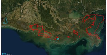 Map of open oyster harvest areas for 2021-2022 season